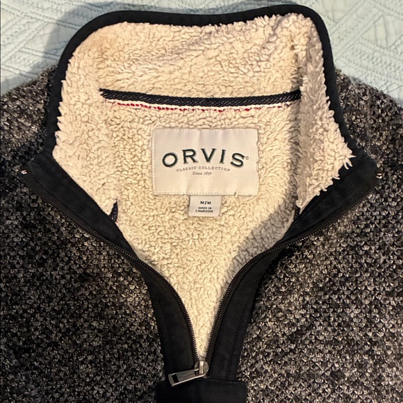 Orvis Men's Charcoal and Black Zip-Up Sweater - Picture 2 of 6
